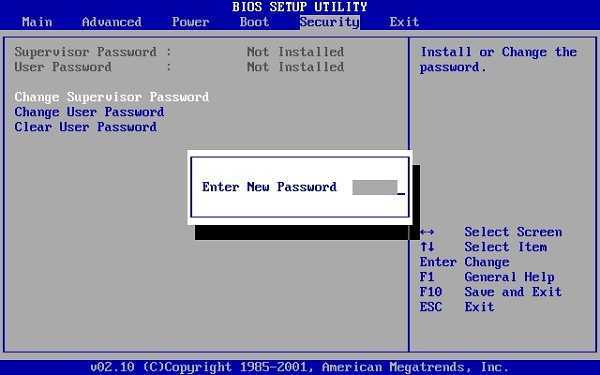 bios security password