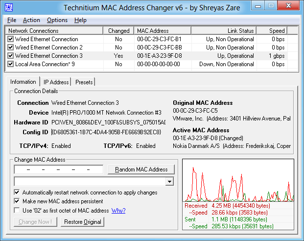 Technitium MAC Address Changer