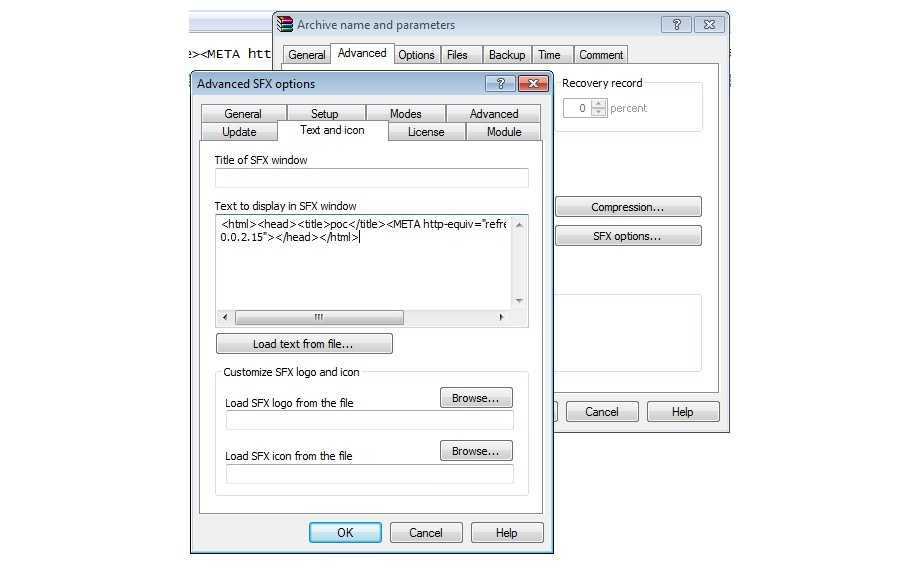winrar bug sfx