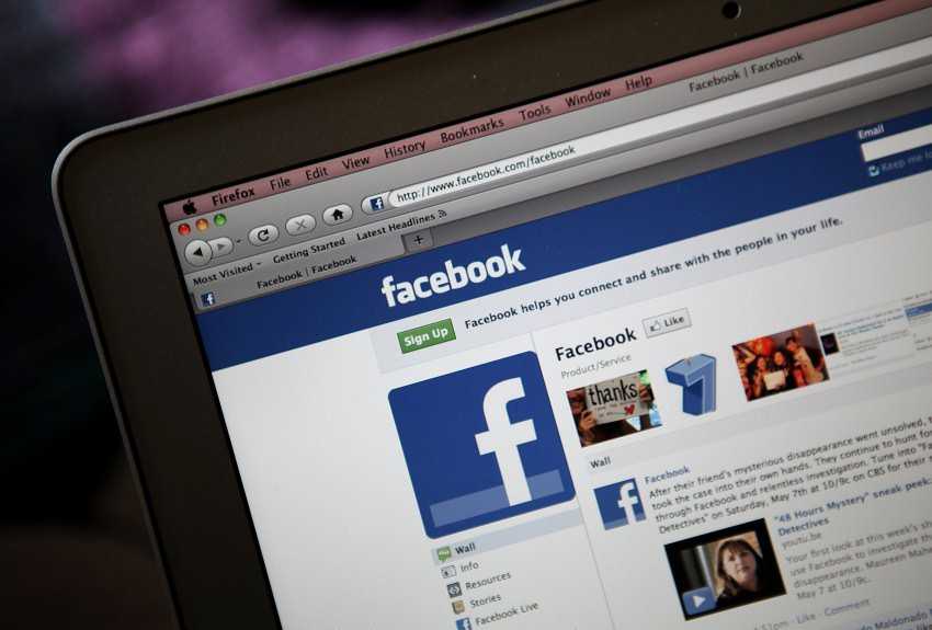 facebook screen