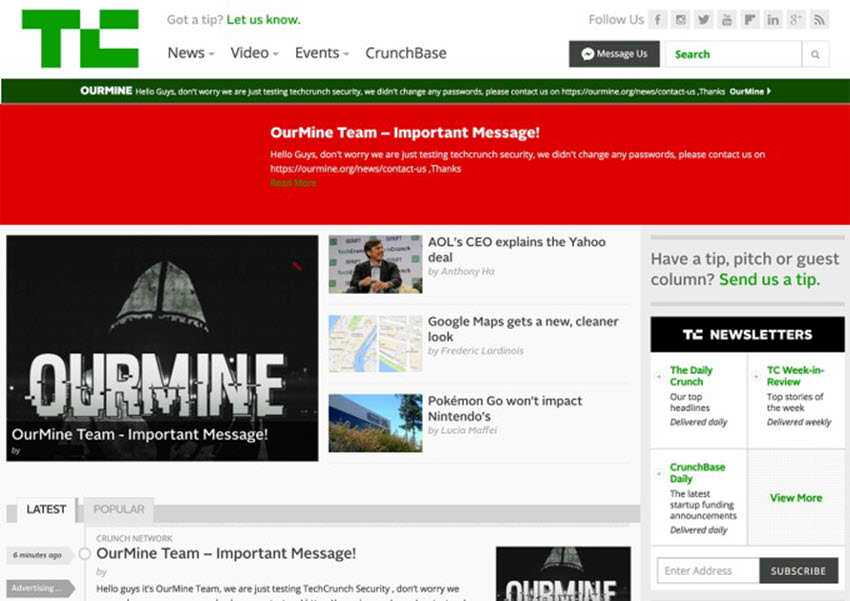 techcrunch ourmine