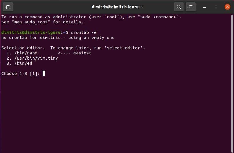 ubuntu crontab