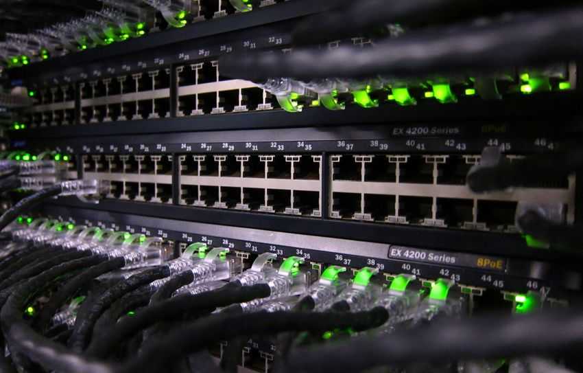 intranet cables network patch panel server